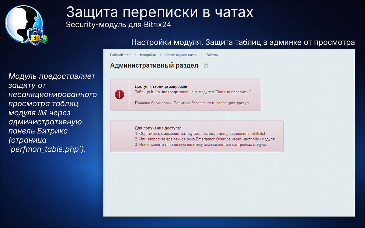 Защита переписки в чатах Bitrix24