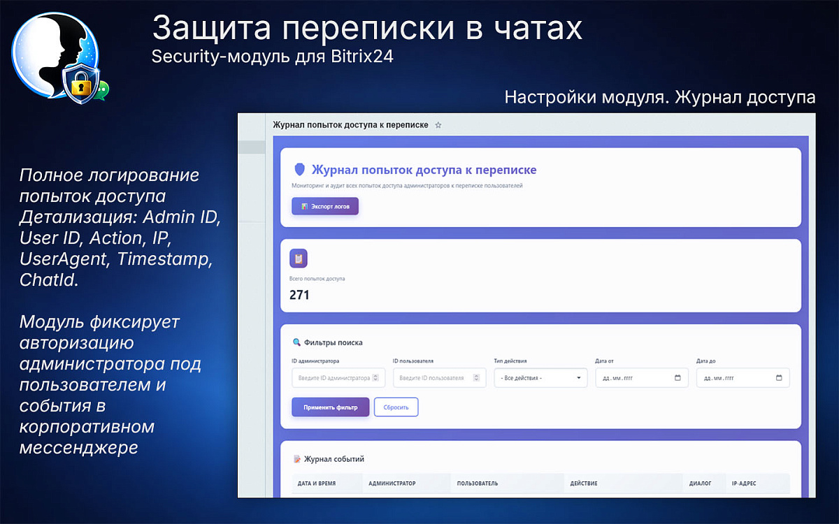 Защита переписки в чатах Bitrix24